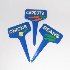 Plant labels blue, Vegetable label, Plastic plant marker, Nursery labels, Garden plant tags, Herb labels