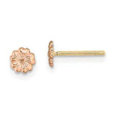 10K Rose Gold Flower Stud Earrings