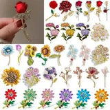 Fashion Crystal Rose Flower Brooch Pin Women Corsage Bridal Jewelry Wholesale