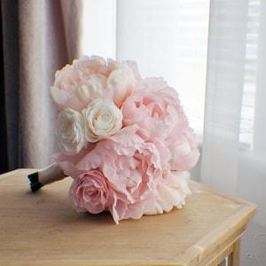 Wedding Bouquet, Peony Bridal Bouquet, Silk Wedding Flowers, Blush Pink Wedding Flowers, Vintage Wedding, Boho Bohemian Wedding, Bride