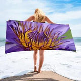 Water Lily Soft Pastel Purple Beach or Bath Towel Flowers