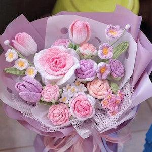 Crochet bouquets??Gift for mom??Wedding bouquets??Gift for motherTeacher giftsBirthday gifts??A gift for her??Rose,Artificial Flower