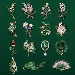 Enamel Floral Leaf Brooch Lily Of The Valley Brooch Pin Jewelry Women Scarf S
