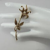Vintage 1990's Simulated Pearl Center Lily Flower Pin Brooch By 1928