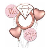 Rose Gold Diamond Ring Balloon Bouquet - Blush Balloon Bouquet - She Said Yes - Bridal Shower Decor - Bridal Balloon Bundle - Bride to Be