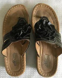 Cliffs Sandals Shoes Size 7.5 Womens Black Pre-Owned Carnation Flower top