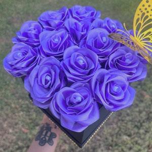 Eternal Rose Gift Box | Ramo Buchon | Floral Arrangement | Artificial Flower Bouquet
