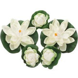 5 Pcs Artificial Water Lilies Aquarium Flower Lily Pads Decorations