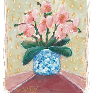 Orchids No. 8 | Fine Art Print by JoAnna Liston | Whimsical Playful Art | Orchid Painting | Floral Art | Houseplant Art