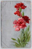 Artist Signed~Red Carnation Flowers~PM 1913~Catherine Klein~Vintage Postcard