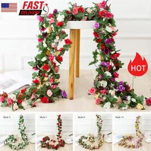 Artificial Fake Hanging Plants Peony Dlower Vine Indoor Outdoor Decor