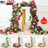 Artificial Fake Hanging Plants Peony Dlower Vine Indoor Outdoor Decor