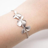 Bracelet silver plated, flowers, orchids, flowers, wedding jewelry, bridal jewelry