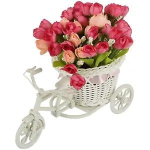 TIED RIBBONS Cycle Shape Flower Vase with Peonies Bunches
