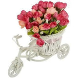 TIED RIBBONS Cycle Shape Flower Vase with Peonies Bunches