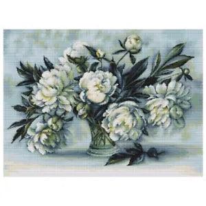 Counted Cross Stitch Kit Peonies Luca-S DIY Unprinted canvas