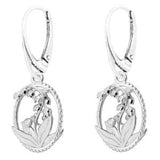 FASHIONS FOREVER? 925 Sterling Silver Lily Flower Leverback OR Hook Earrings