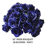 Navy Blue Rose Bouquet Bridal Wedding Bride Flower girl Home Decor Craft Supplies For Floral Arrangements Supplies for Crafters Silk Flowers