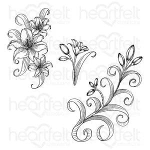 Heartfelt Creations Stamps ~ GARDEN LILY SPRAY & FILLERS ~ HCPC31012