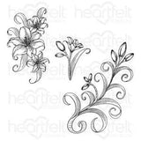 Heartfelt Creations Stamps ~ GARDEN LILY SPRAY & FILLERS ~ HCPC31012