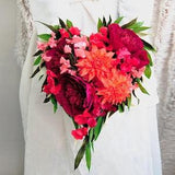 Heart shaped bouquet, Burgundy Peonies bouquet, Peony bridal bouquet, Heart bouquet, Peony wedding bouquet, 1st Anniversary gift for wife