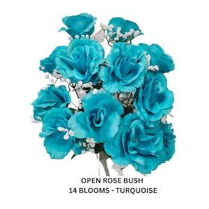 Artificial Roses Blue Bouquet Bridal Wedding Bride Flower girl Decor Craft Supplies Floral Arrangements Supplies for Crafters Silk Flowers