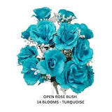 Artificial Roses Blue Bouquet Bridal Wedding Bride Flower girl Decor Craft Supplies Floral Arrangements Supplies for Crafters Silk Flowers