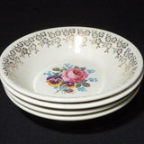 Set of 4 Vintage Golden Bouquet by Empire Porcelain berry bowl 5.5