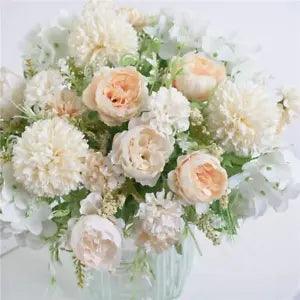 7head Fake Peony Flower Artificial Hand Flower Wedding Decor