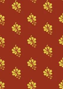 Circa 1825 Lily Gold on Burgundy Brown Background Quilt Fabric - 1/2 Yard