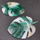 Monstera leaf resin coaster home d¡§?cor/ tropical plants lover/ for him/ for her