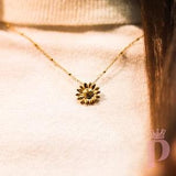 Gold Sunflower Pendant Necklace, Womens Necklace, Gift for her, Sunflower Necklace, Flower Necklace, Necklace for Women, delicate necklace