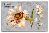Easter Chic Lily bouquet embossed Silver metallic