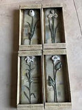 New View Spring Grace Flowers Calla Lily Iris Wall Plaque Decor Set of 4NIP