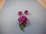 Enamel flower pin, purple carnation brooch & EARRINGS