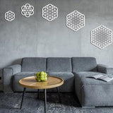 ZEN WALL ART, Circle Of Life Sacred Geometry Wall Art, 5 Piece Wall Art, Seed of Life Egg of Life Flower Of Life and Fruit Of Life Art