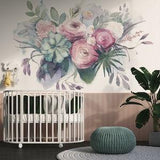 Sweet Pinky Peony Bouquet Mural Self Adhesive Large Scale Wallpaper Peony Floral Traditional Pre-pasted or Peel and Stick Wallpaper #310