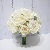 Ivory Roses Bridal Bouquet, Bridesmaid Bouquet, Ivory Flower Wedding Bouquet, Wedding Bouquet, Floral Bouquet, Rustic Wedding Bouquet