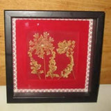 VINTAGE HAND MADE PRESSED DRIED FLOWERS/WEEDS ARRANGEMENT PICTURE IN WOOD FRAME