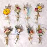 Natural Dried Flower Mini Bouquet Bunch Rose Sunflower Grass Plants Gift Decor