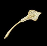 Calla Lily  Pave Rhinestone Brooch  4 Inches
