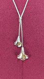 Vintage AVON Calla Lily FLOWER Silver Tone 22" Necklace Lariat