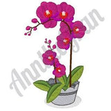 Orchid Flower Pot Embroidery Design. Machine Embroidery Design. Orchid Pattern. Flower Embroidery Design. Floral Pot Embroidery Pattern