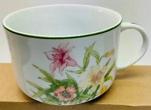 Jade Lily Porcelain Shafford Soup Cups Unit of 1  Japan 1970 Vntg 14 oz  Handle