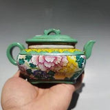 chinese yixing purple clay teapot tea pot zisha painted peony flower Collectible