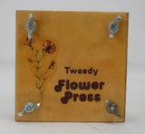 Vintage 70's Tweedy Wooden Flower Press 7" x 7" x 2 Square with Instruction NEW