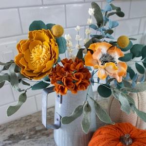 Fall Hydrangea Peony Bouquet Felt Flowers