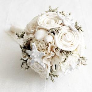 Sea shell Bouquet, Sola flowers, Bridal Bouquet Sea, Bridesmaid Bouquet Sea, Beach Wedding, Nautical Wedding, Starfish