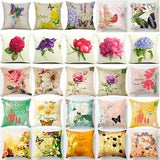 Flowers Pillow Cover 18x18 Butterfly Decorative Throw Pillow cover Case Cushion