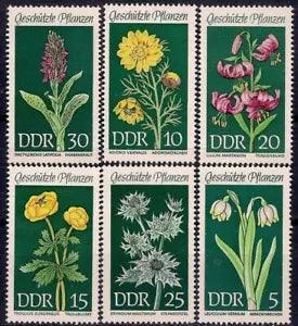 Germany DDR 1969 Flowers Lily Orchids Nature Protection 6v set MNH